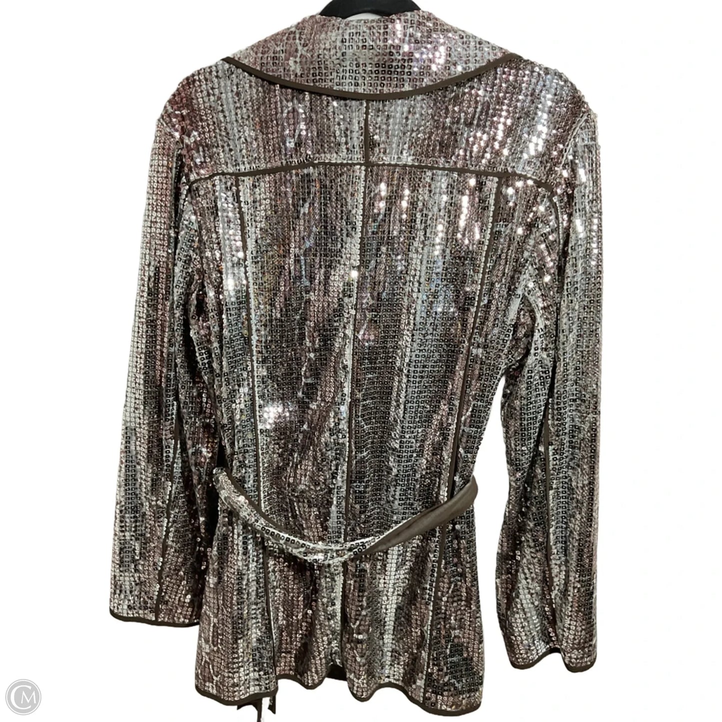 Blazer By Chicos In Silver & Tan, Size: L