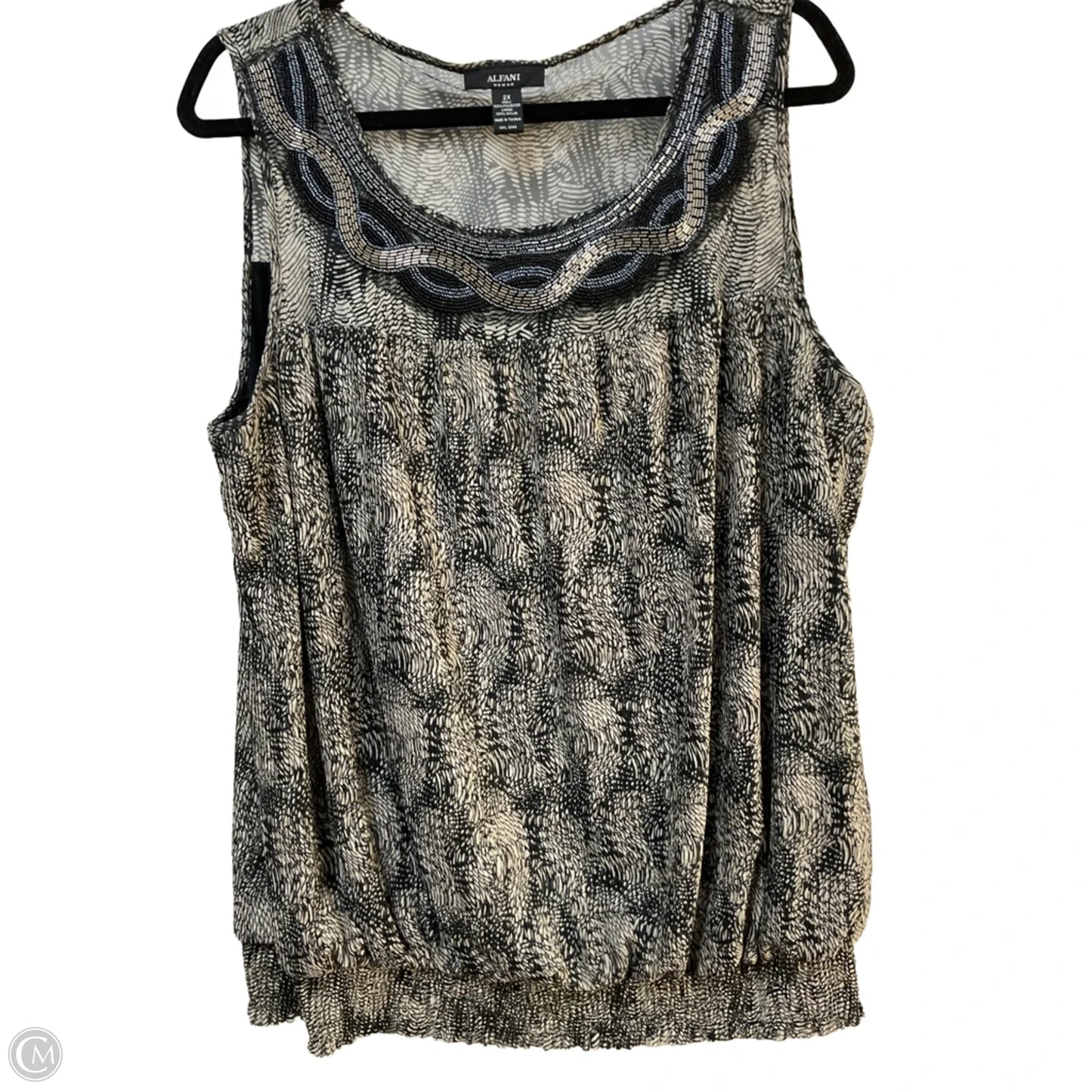 Blouse Sleeveless By Alfani In Animal Print, Size: Xxl
