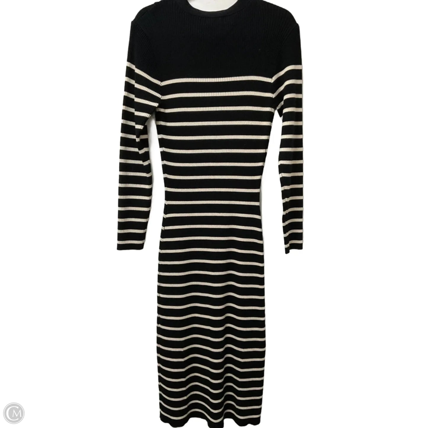 Dress Sweater By Evereve In Striped Pattern, Size: L