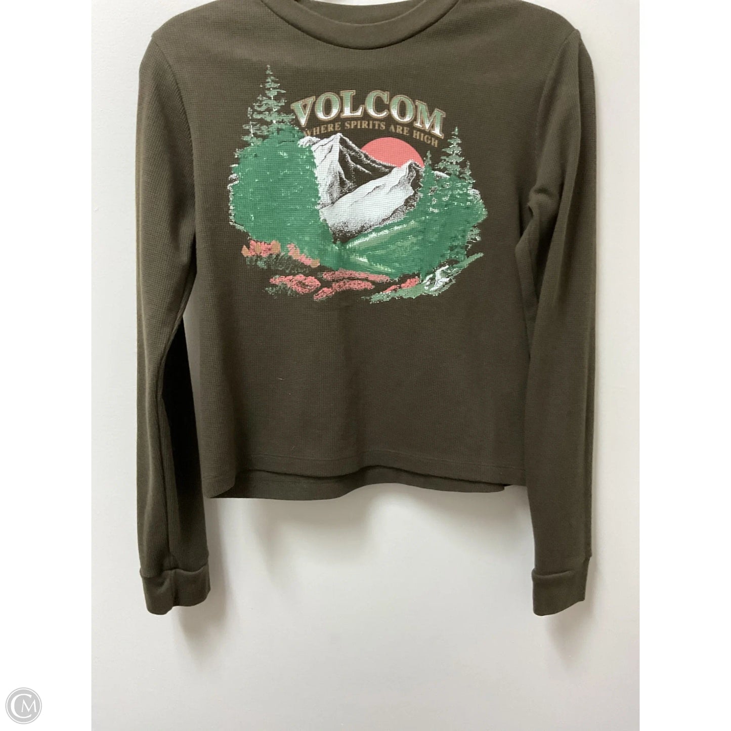 Top Long Sleeve By Volcom In Brown, Size: Xs