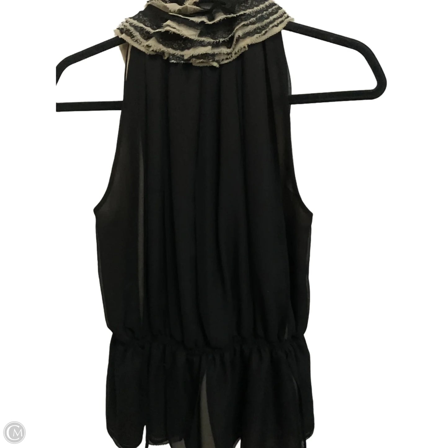 Blouse Sleeveless By Robert Rodriguez In Black & Cream, Size: M