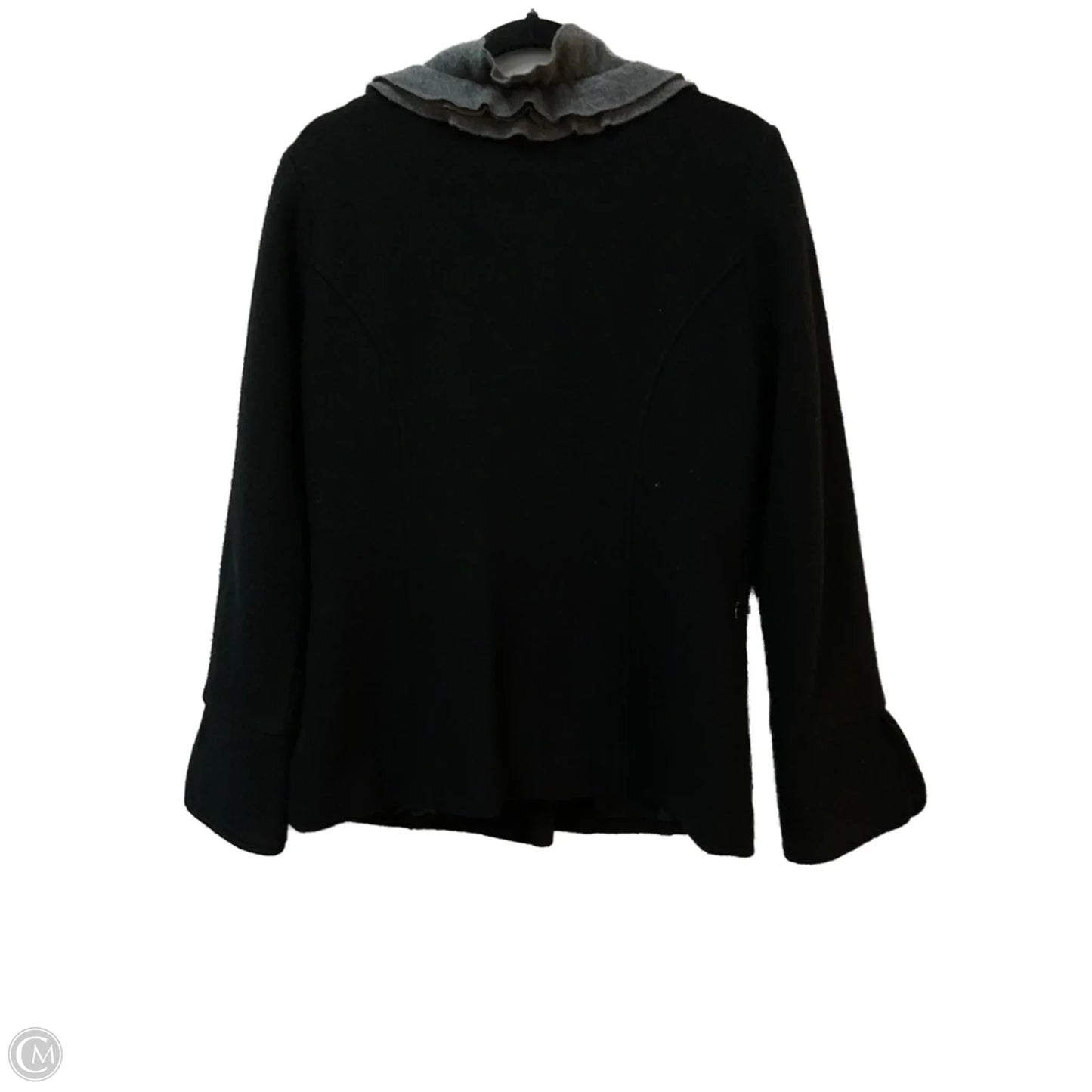 Coat Wool By Icelandic Design In Black & Grey, Size: M