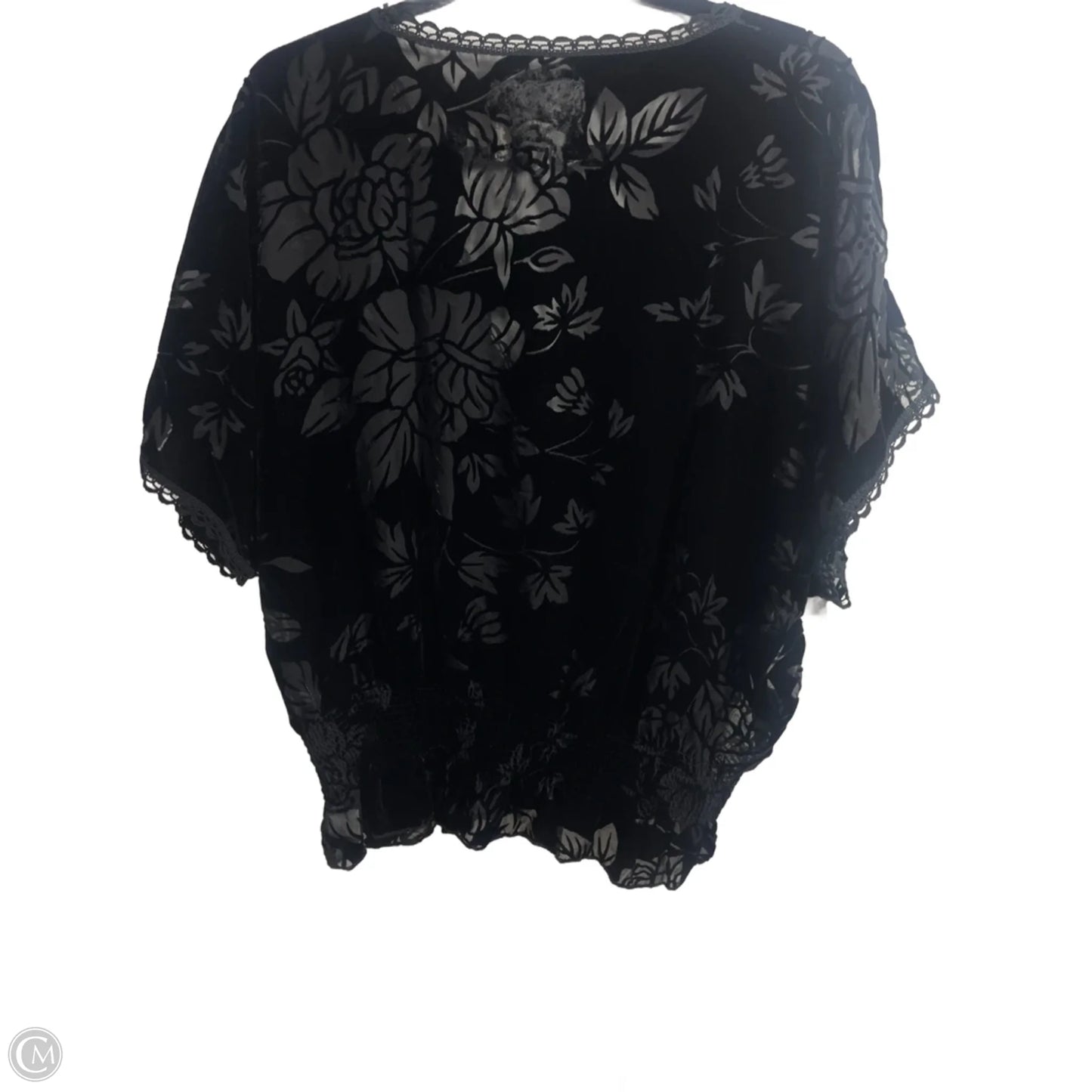 Blouse Short Sleeve By Johnny Was In Black, Size: S