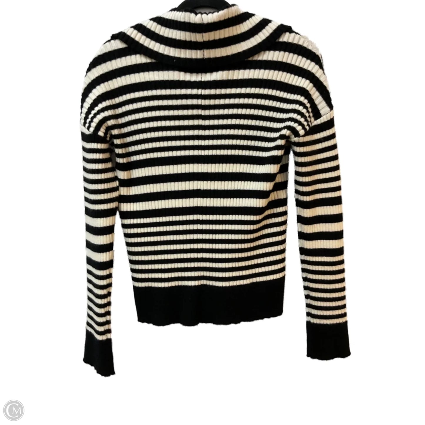 Sweater Cardigan By Bagatelle In Black & Cream, Size: M