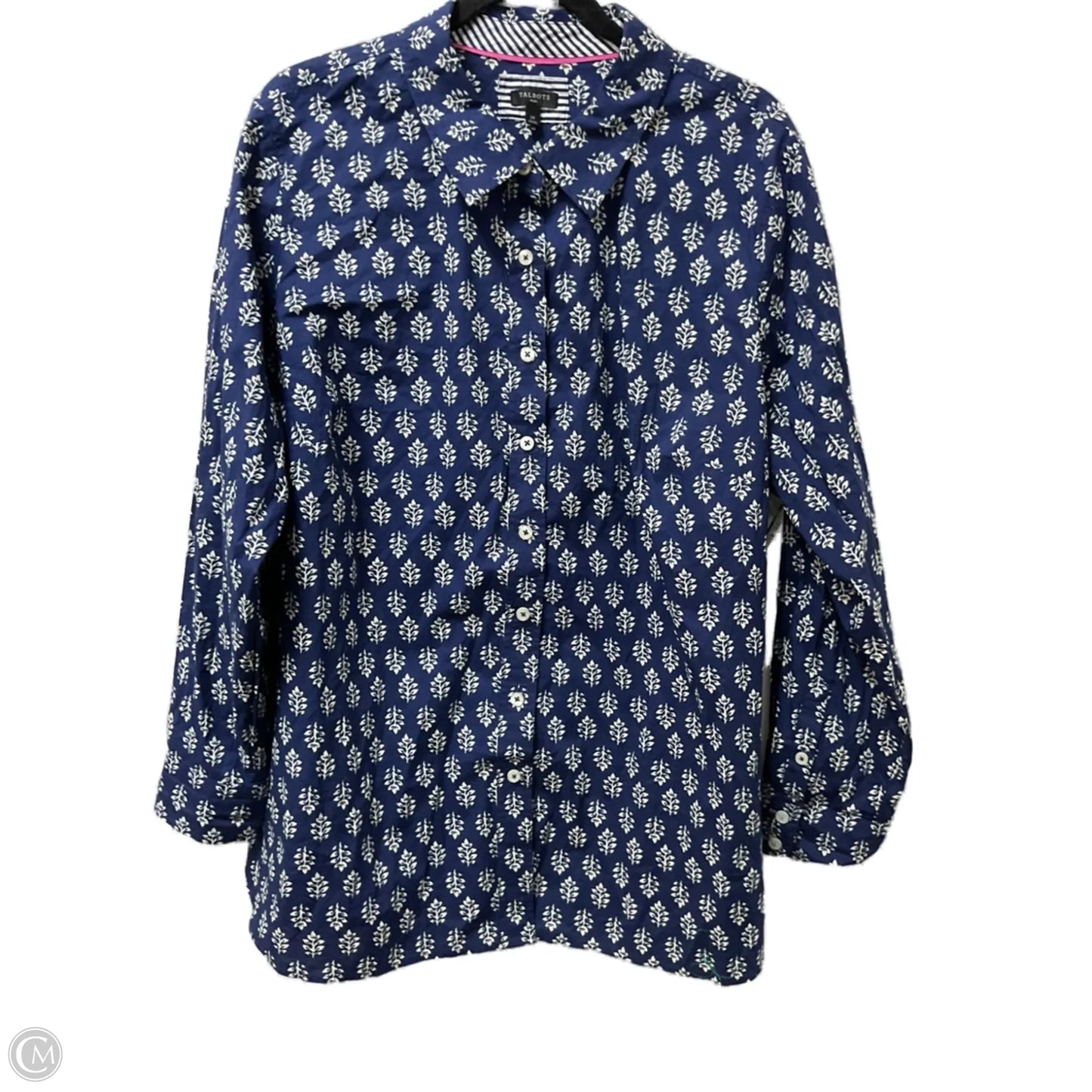 Top Long Sleeve By Talbots In Blue, Size: 2x