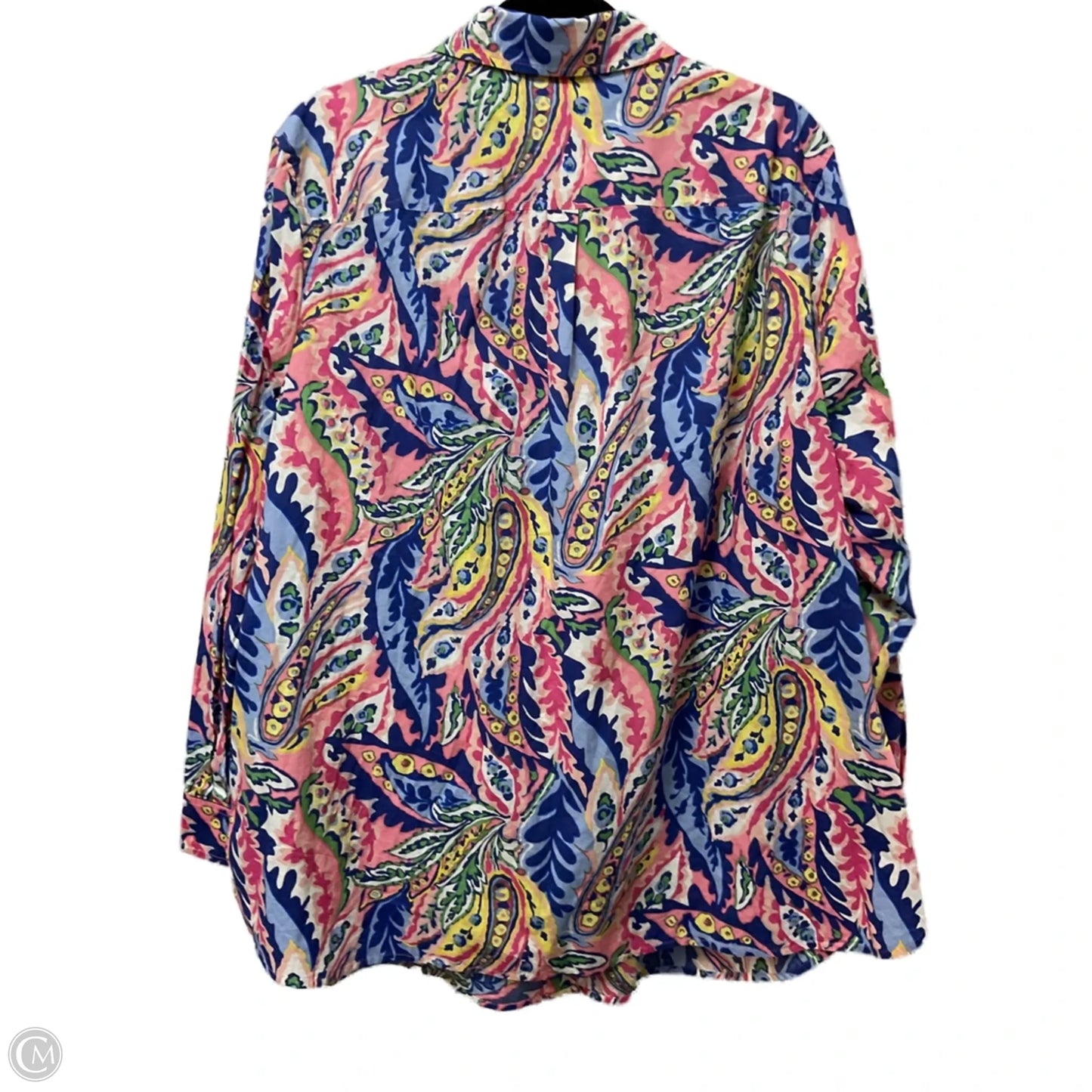 Top Long Sleeve By Talbots In Paisley Print, Size: 2x