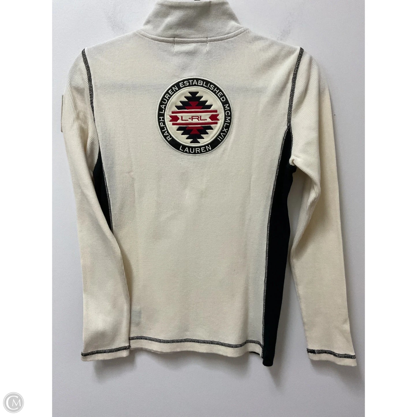 Athletic Top Long Sleeve Collar By Lauren By Ralph Lauren In Cream, Size: M