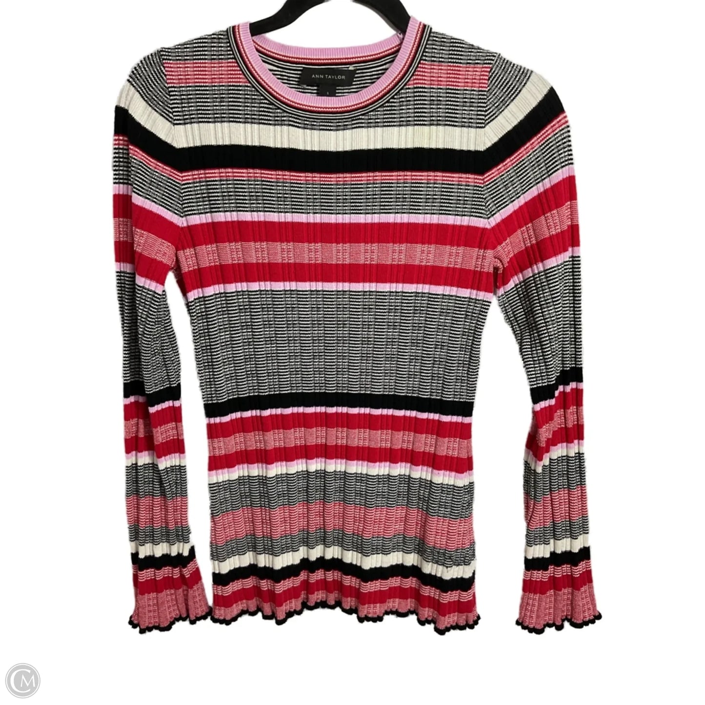 Sweater By Ann Taylor In Black & Red, Size: S