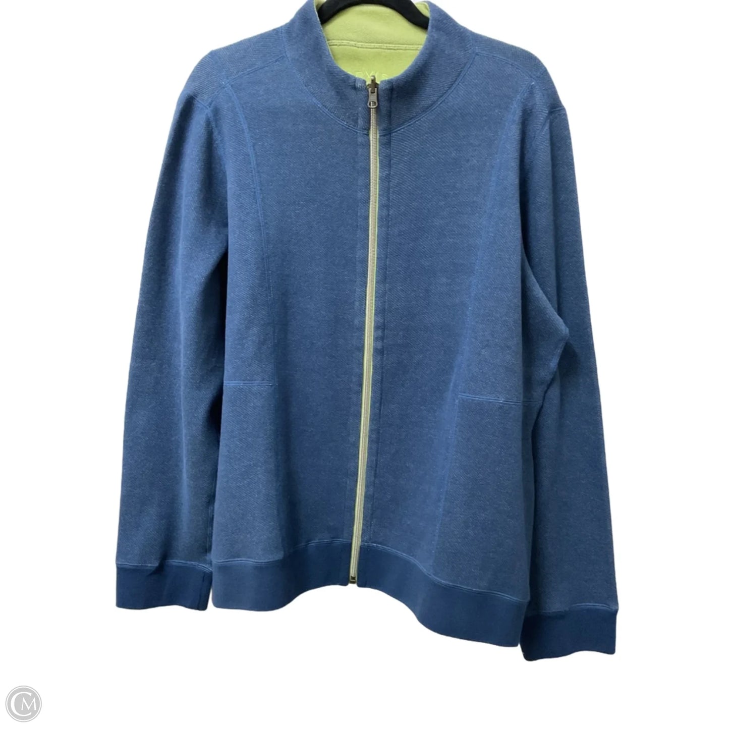Jacket Fleece By Orvis In Blue & Green, Size: Xl