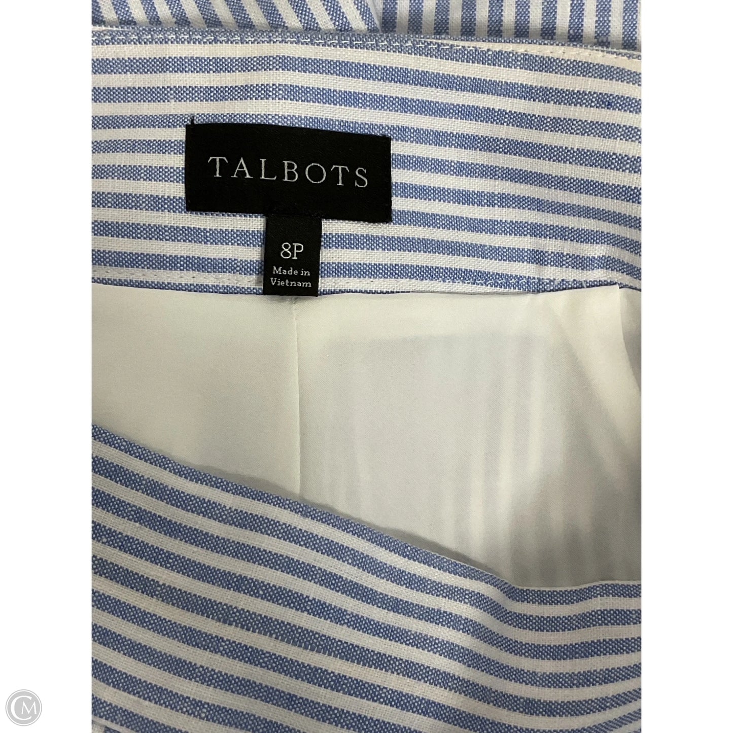 Pants Linen By Talbots In Striped Pattern, Size: 8p