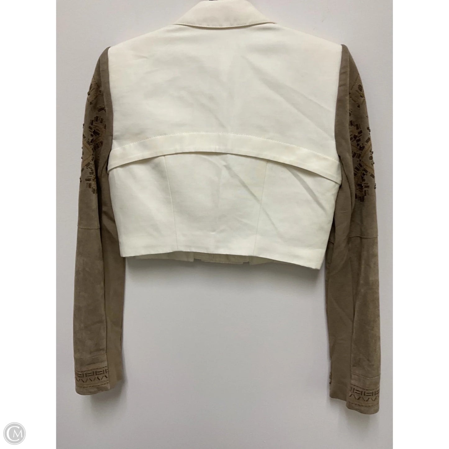 Jacket Moto By Bcbg In Cream & Tan, Size: Xs