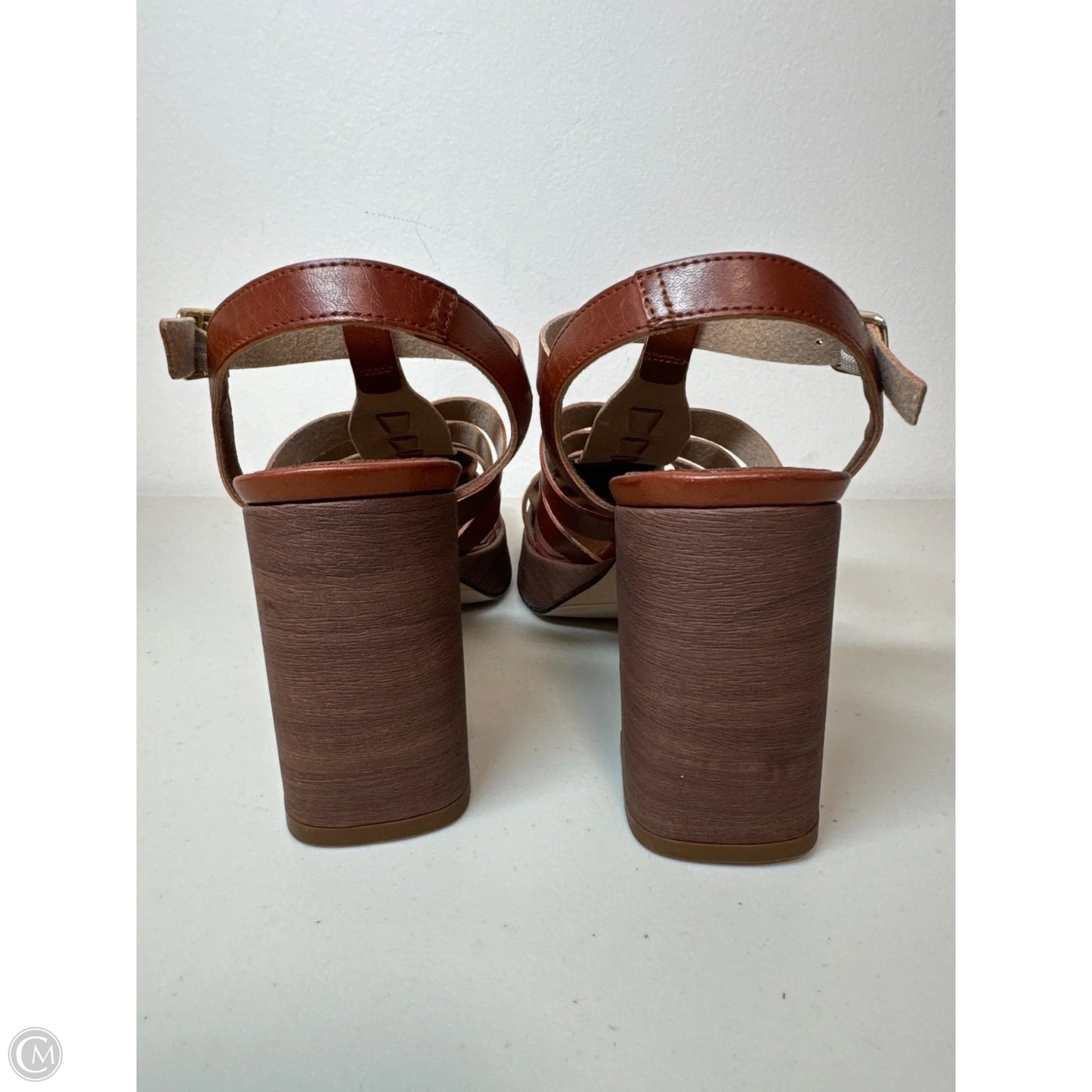 Shoes Heels Block By Clothes Mentor In Brown, Size: 7.5
