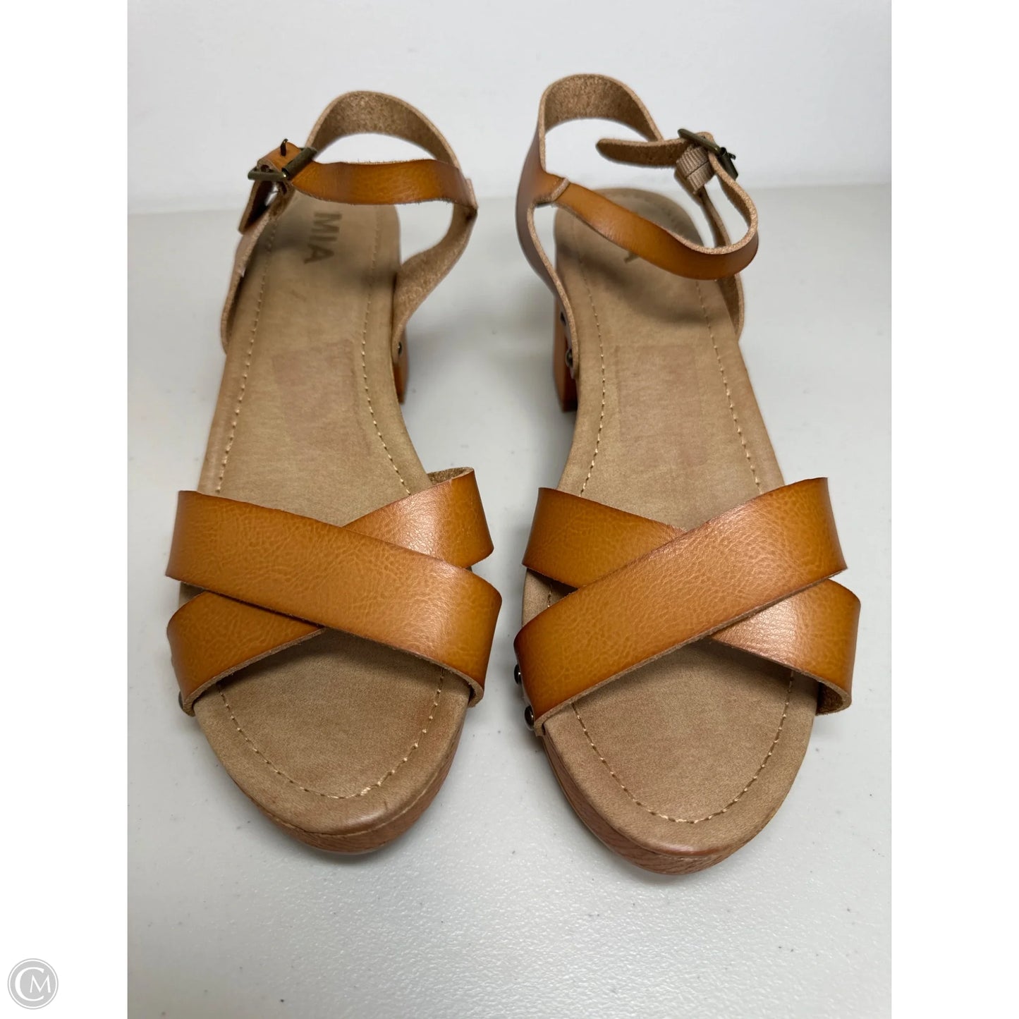Sandals Heels Block By Mia In Tan, Size: 11