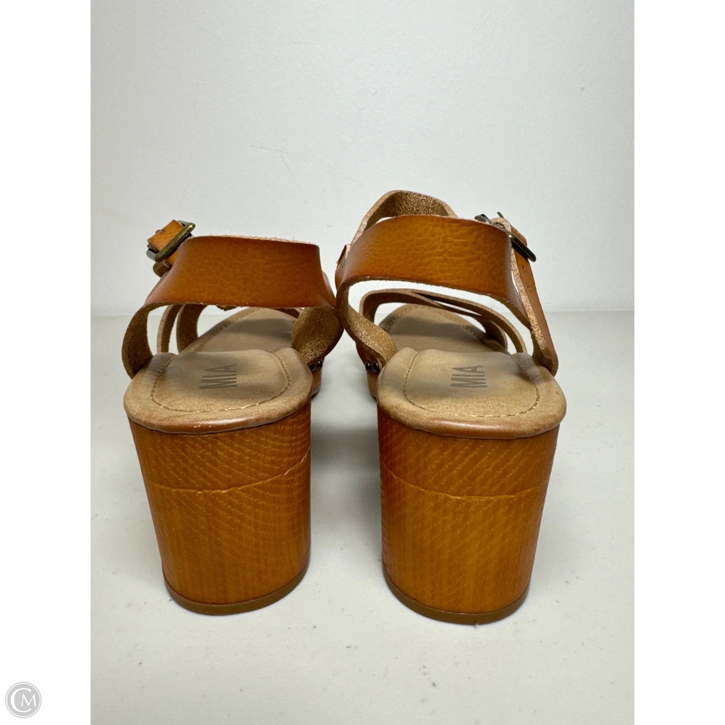 Sandals Heels Block By Mia In Tan, Size: 11