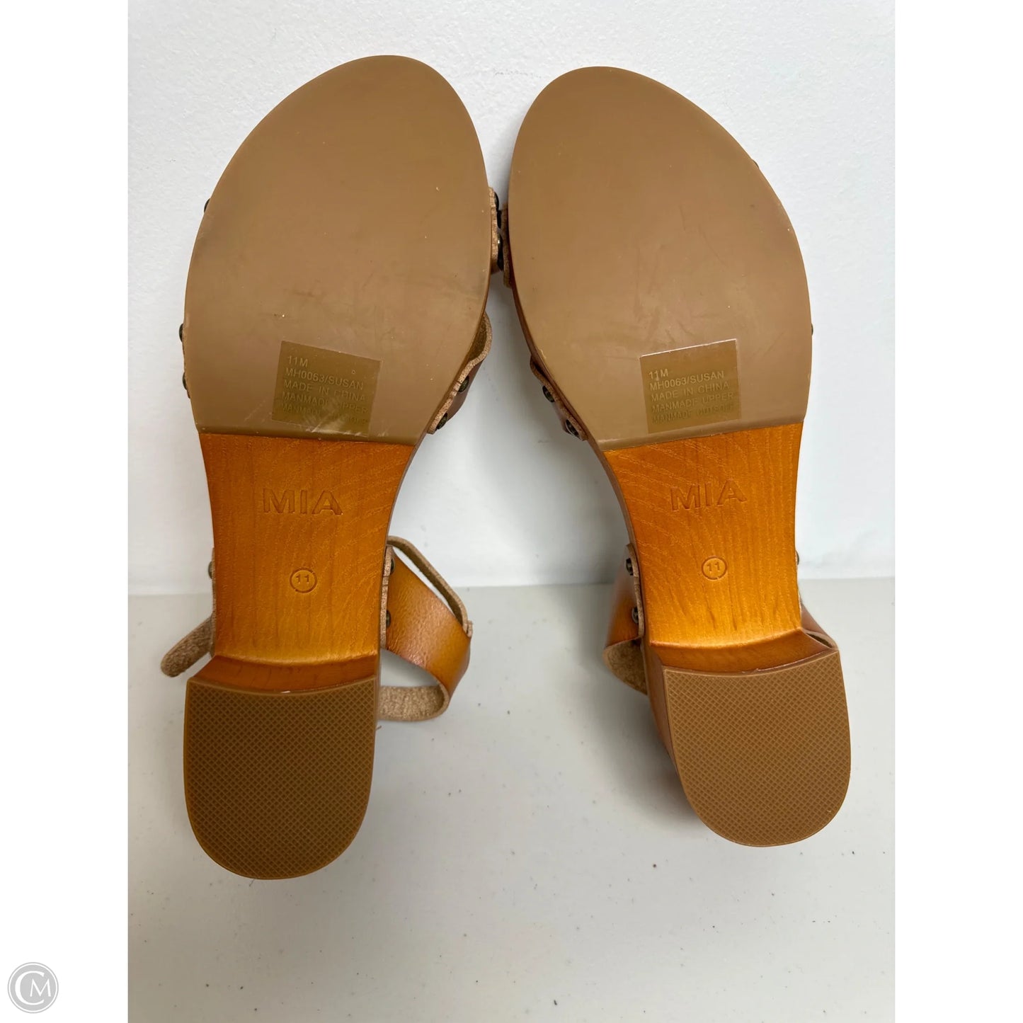 Sandals Heels Block By Mia In Tan, Size: 11