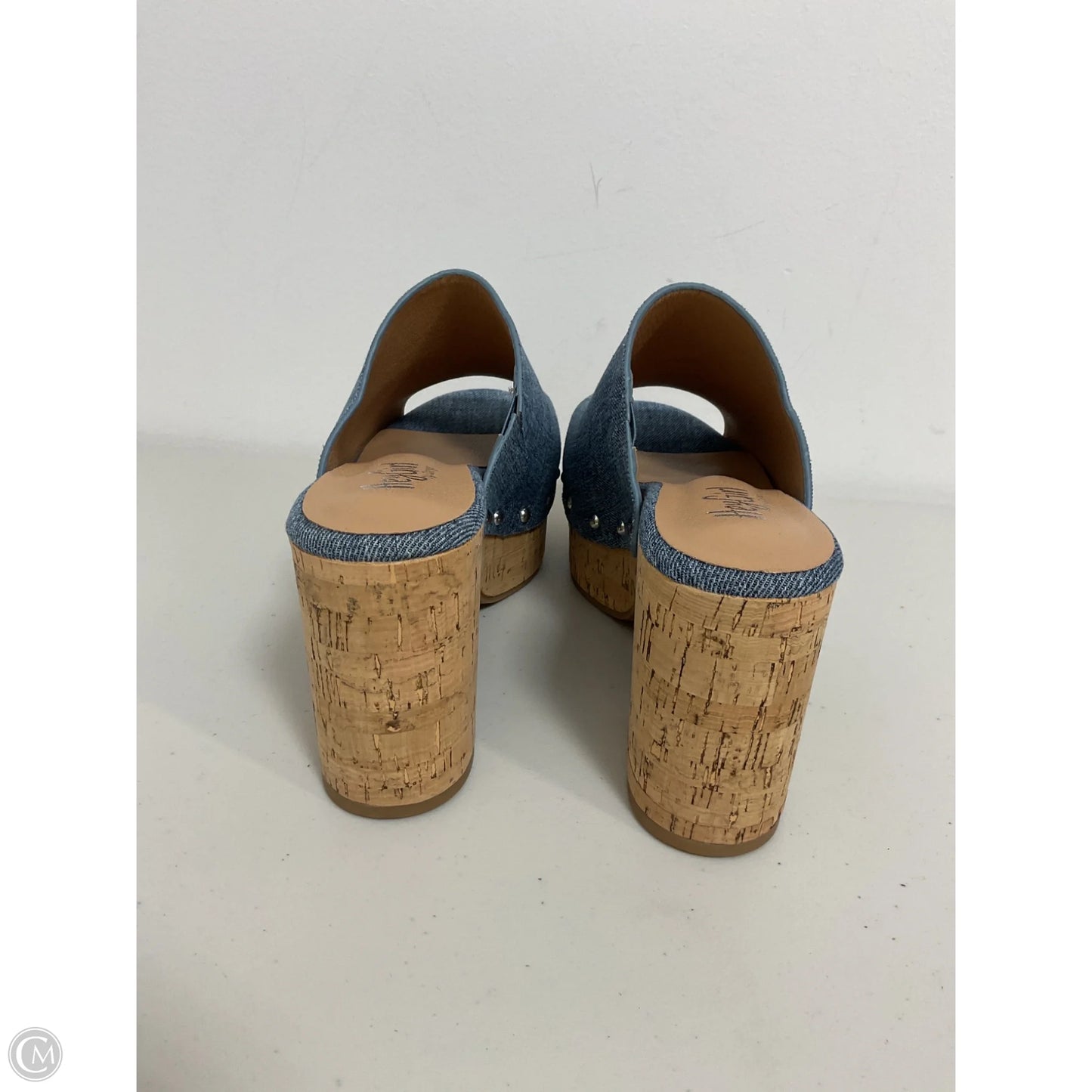 Sandals Heels Block By Clothes Mentor In Blue, Size: 10