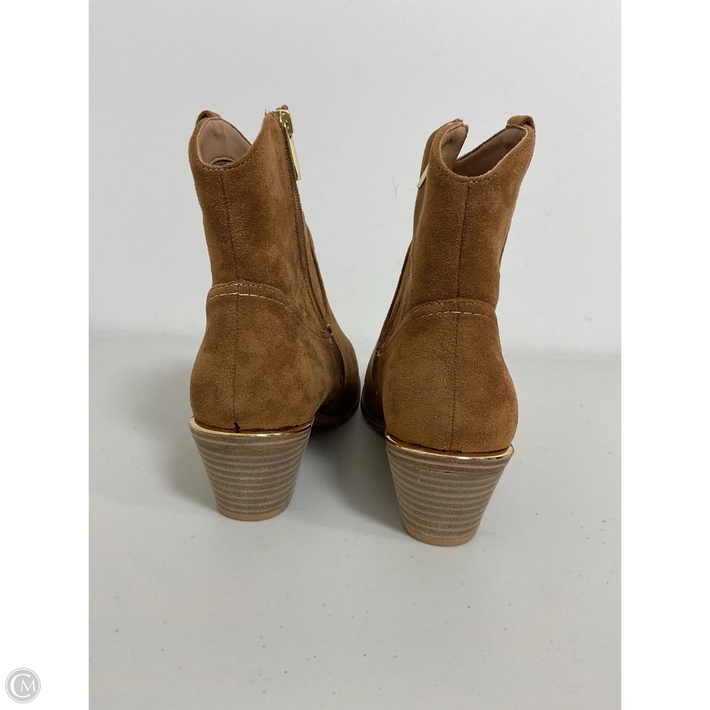 Boots Ankle Heels By Clothes Mentor In Brown, Size: 10