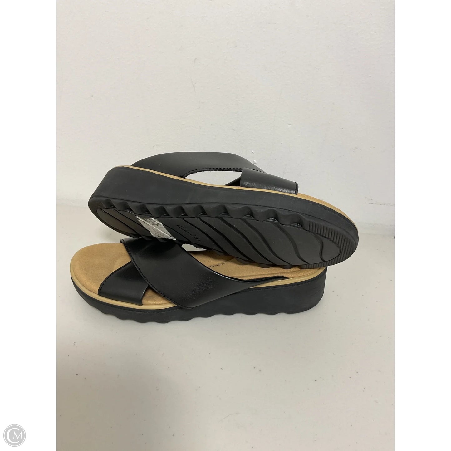 Sandals Heels Wedge By Classic Collection In Black, Size: 8.5
