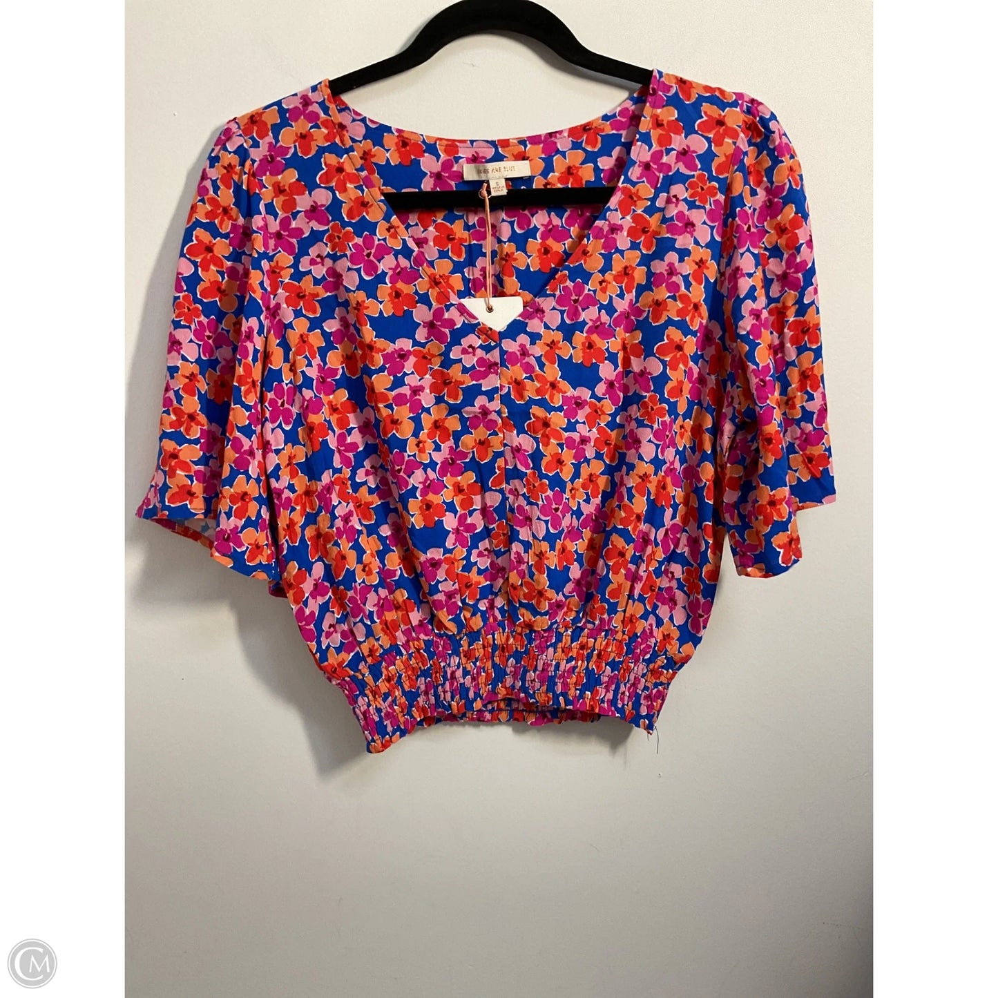 Blouse Short Sleeve By Skies Are Blue In Floral Print, Size: S