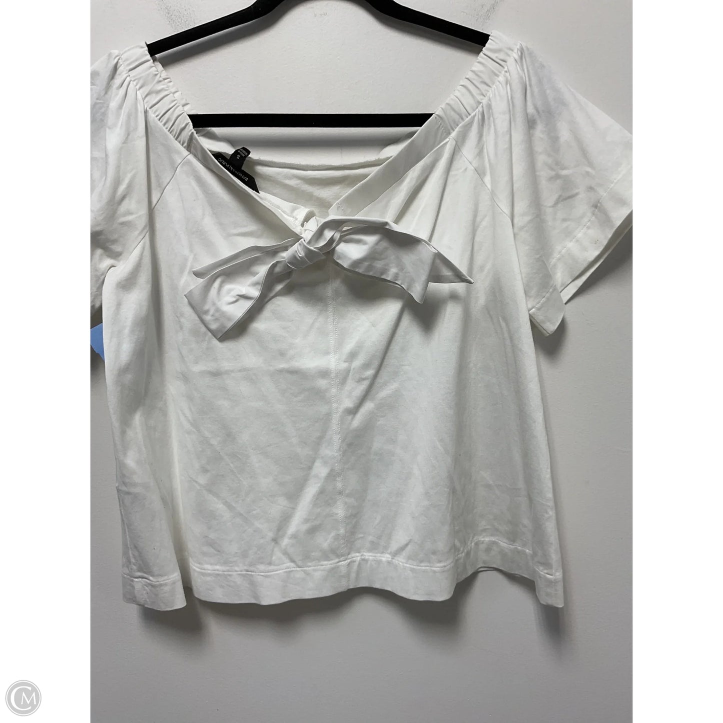 Blouse Short Sleeve By Banana Republic In White, Size: S