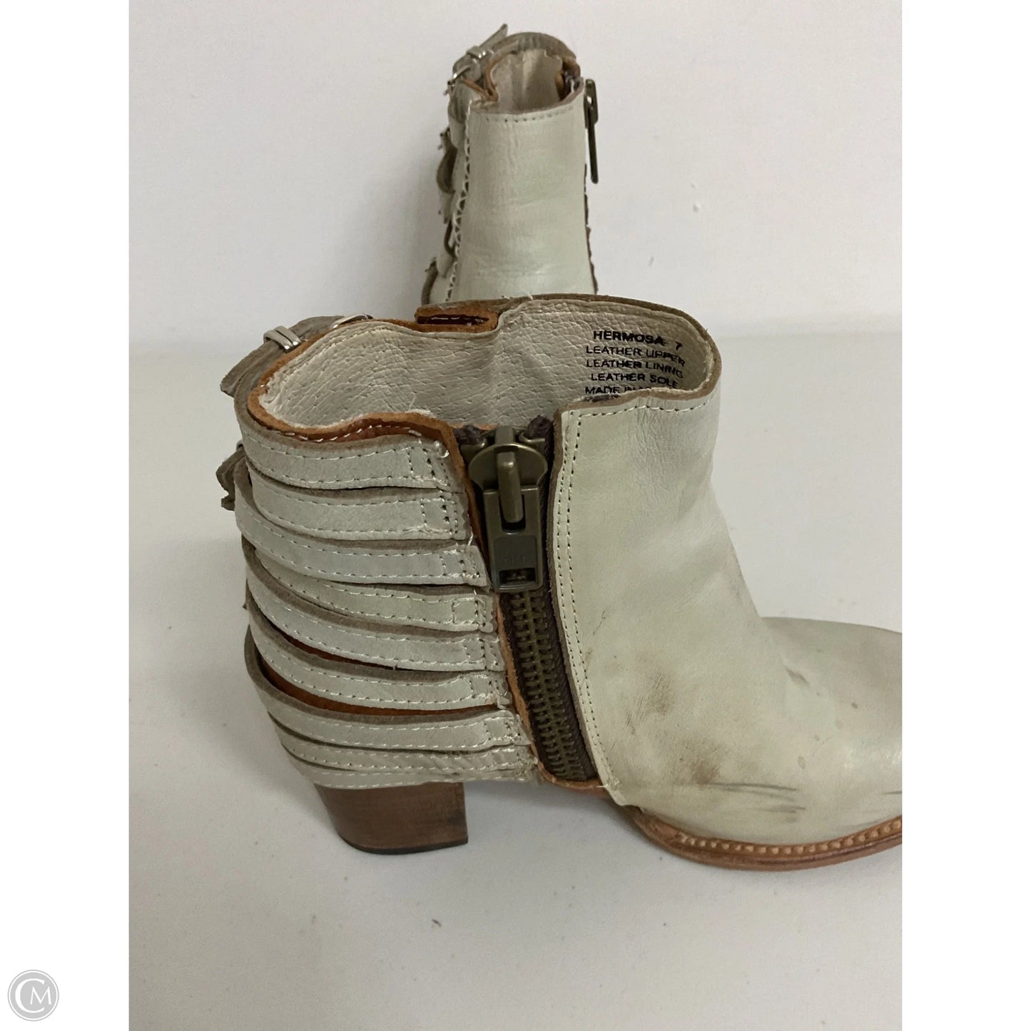 Boots Ankle Heels By Freebird In White, Size: 7