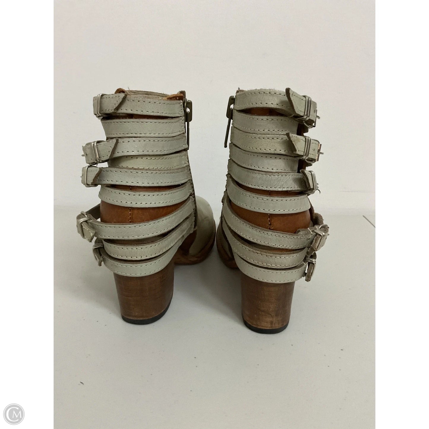 Boots Ankle Heels By Freebird In White, Size: 7