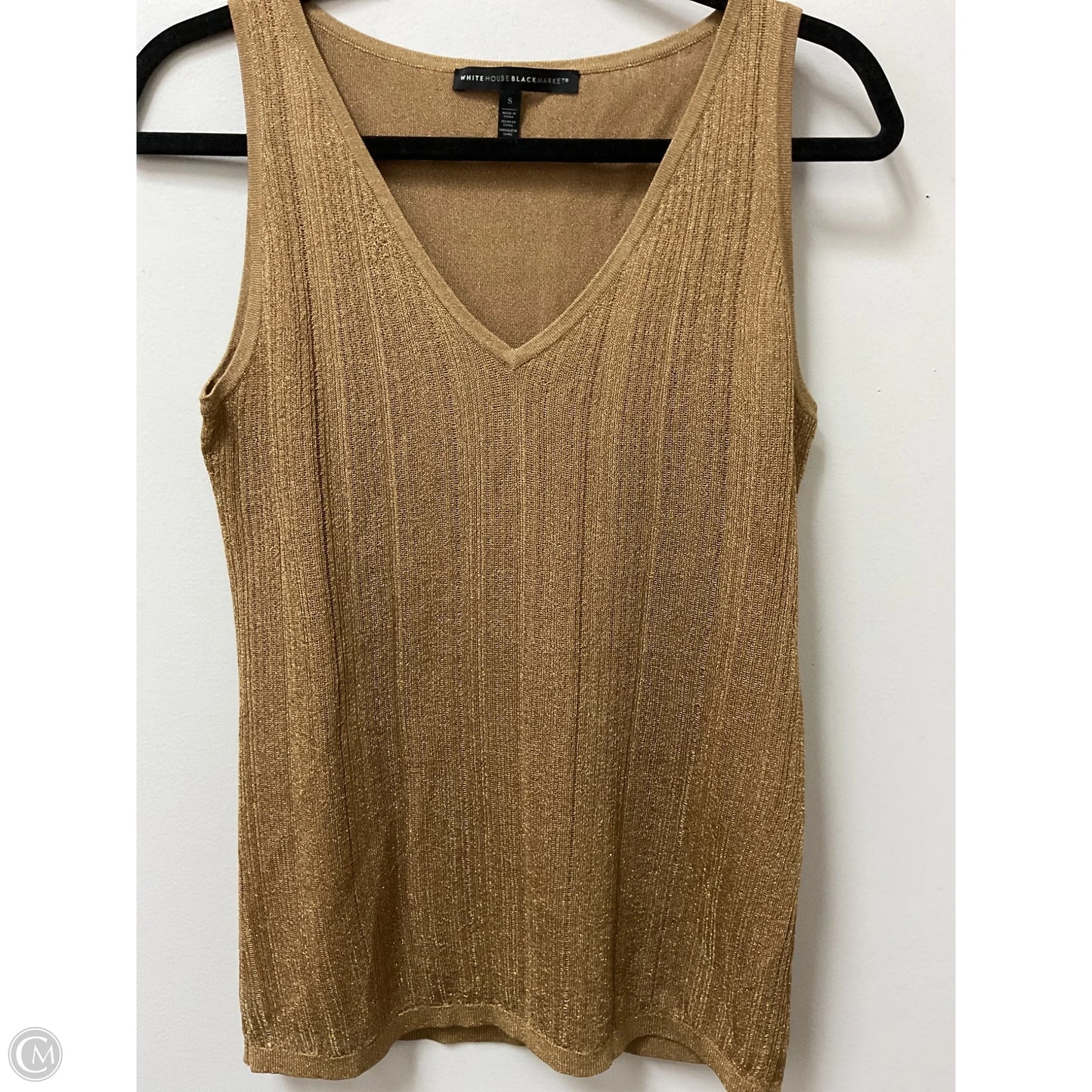 Top Sleeveless By White House Black Market In Brown & Gold, Size: S