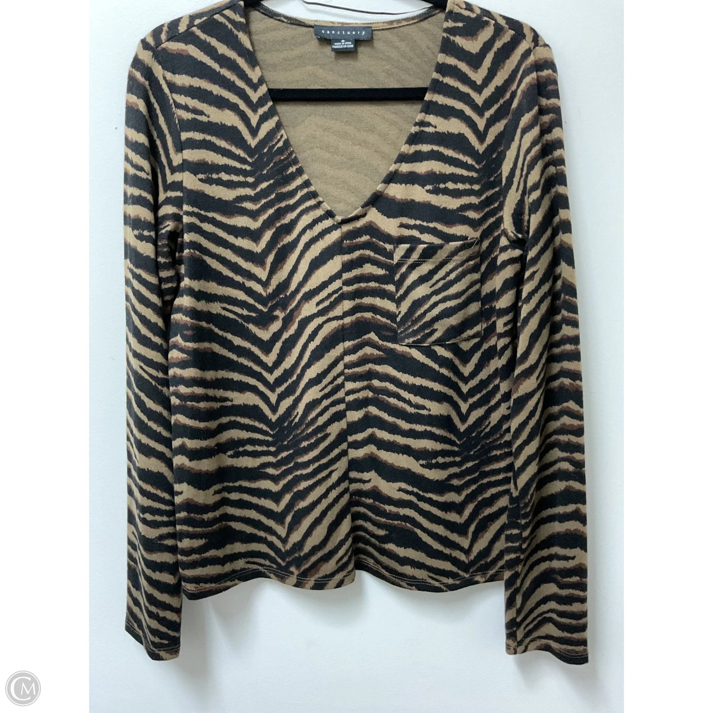Top Long Sleeve By Sanctuary In Animal Print, Size: M