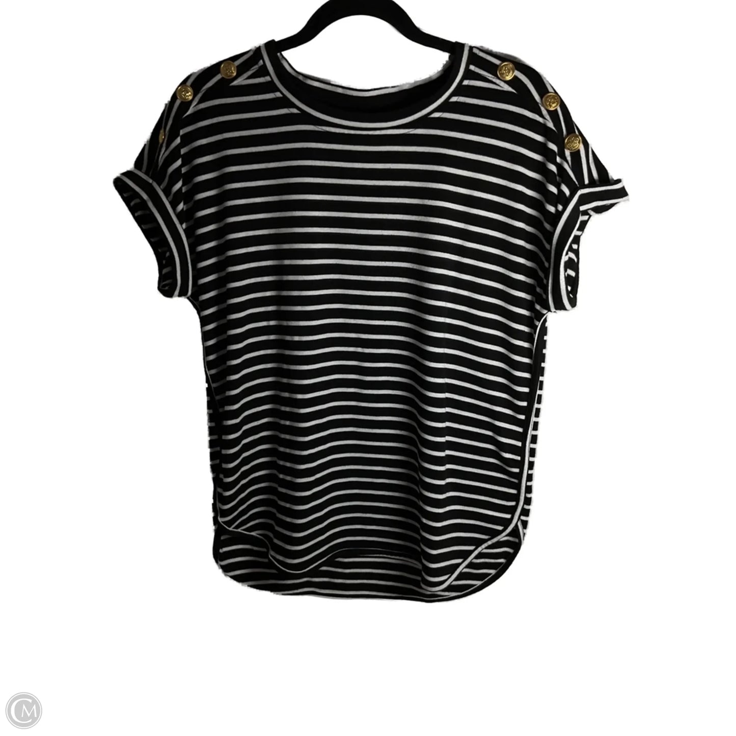 Top Short Sleeve By Cupio In Striped Pattern, Size: M