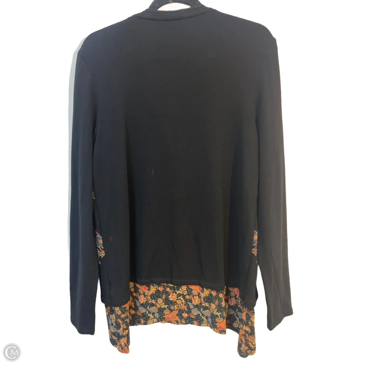 Sweater Cardigan By Desigual In Black & Cream, Size: Xl