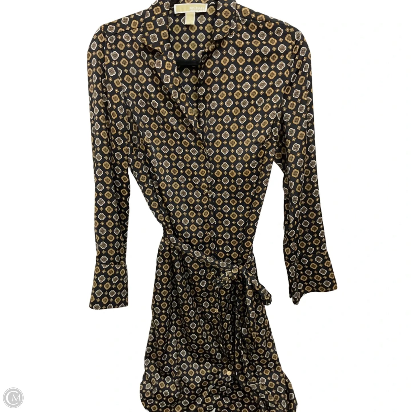 Dress Designer By Michael Kors In Black & Gold, Size: 6