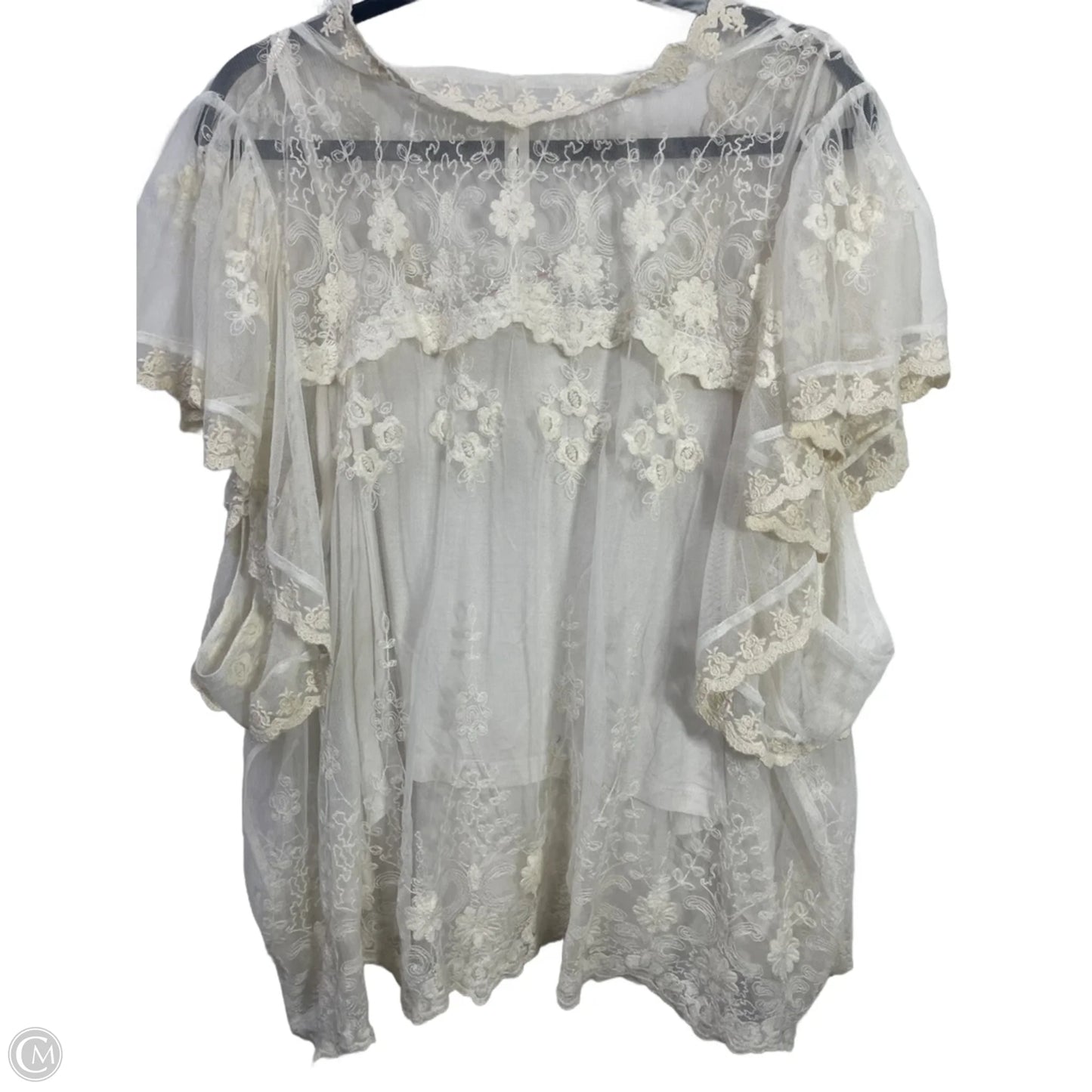 Blouse Short Sleeve By Anthropologie In Ivory, Size: 3x