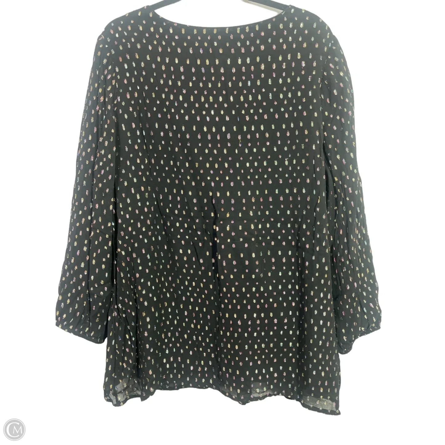 Blouse Long Sleeve By Soft Surroundings In Black & Purple, Size: 1x