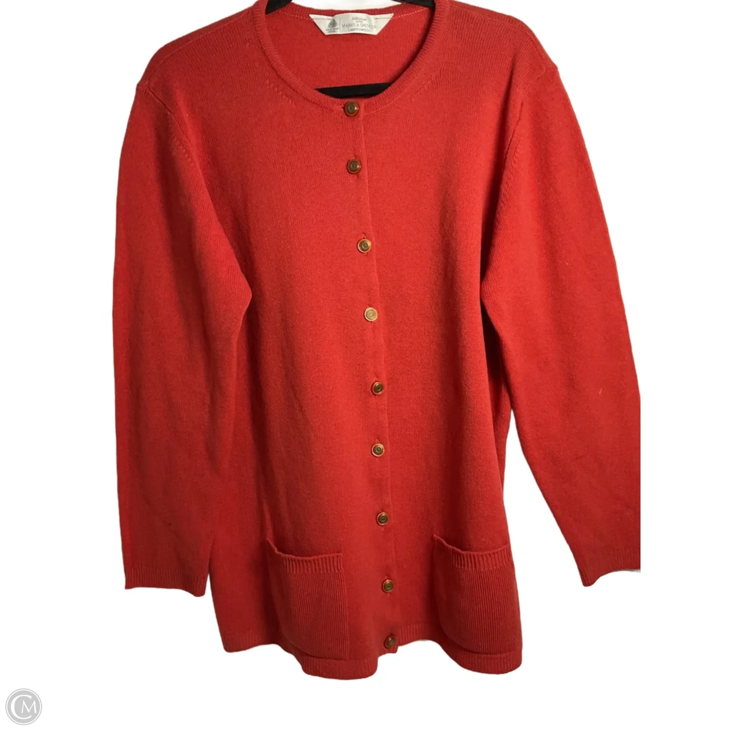 Sweater Cardigan By Clothes Mentor In Orange, Size: L