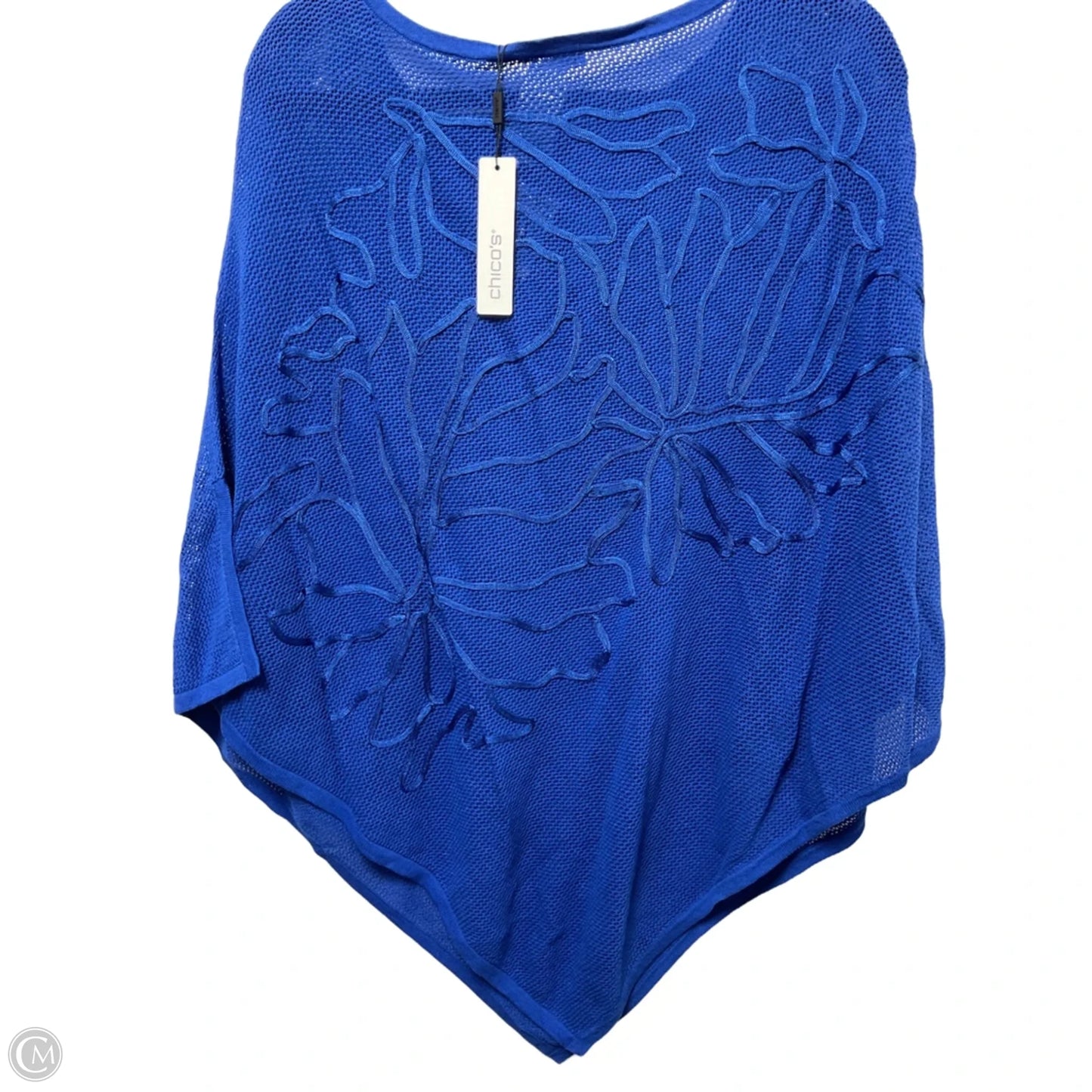 Poncho By Chicos In Blue, Size: S