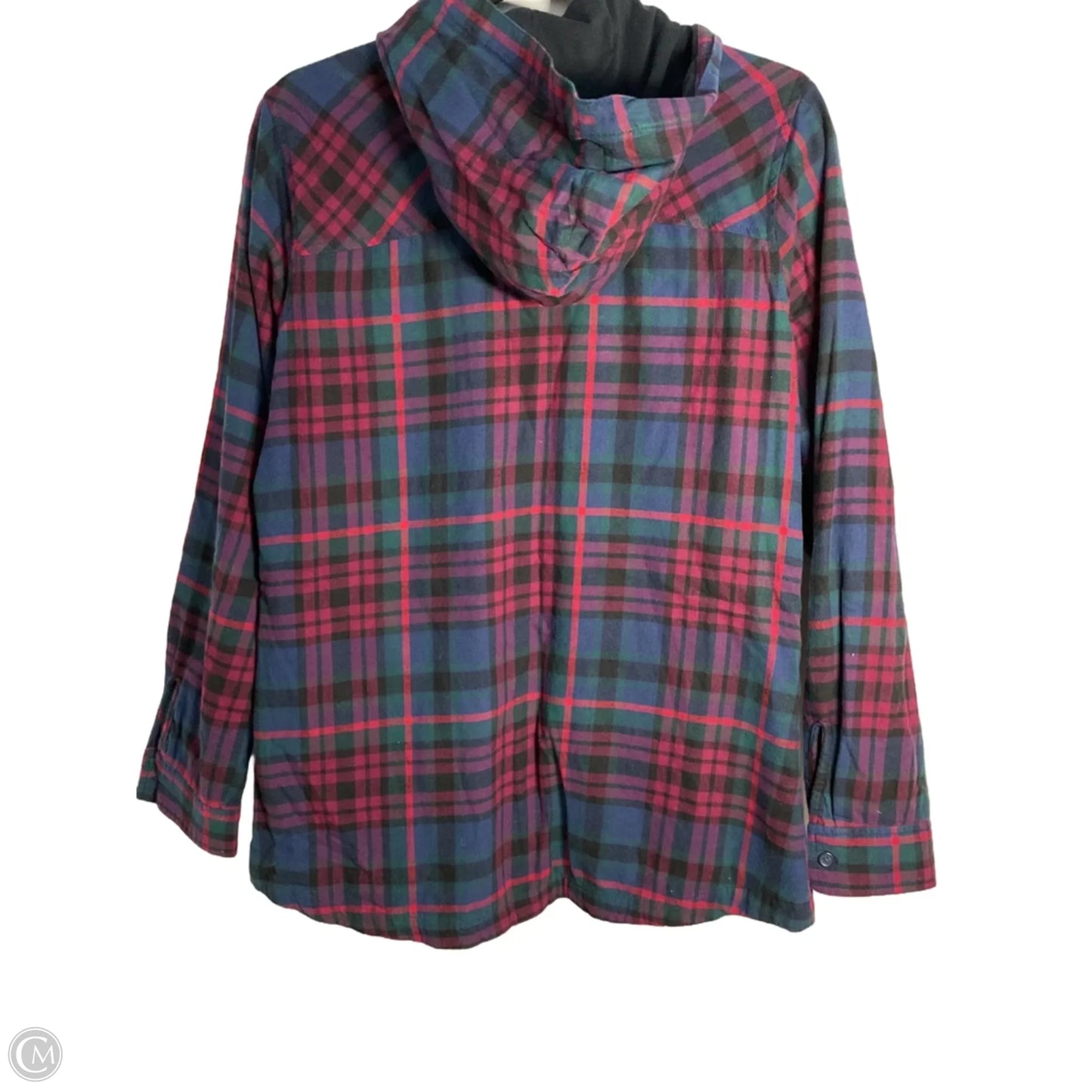 Jacket Shirt By Eddie Bauer In Plaid Pattern, Size: M