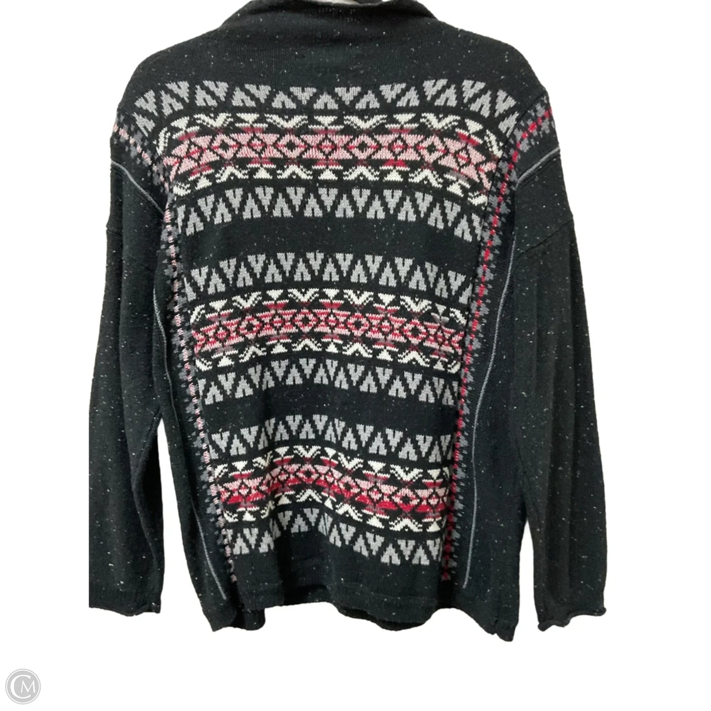 Sweater By Chaps In Black & Red, Size: L