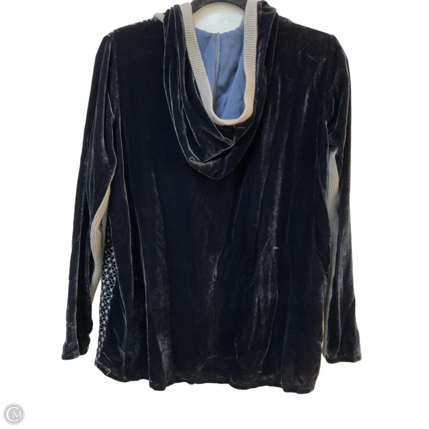 Sweatshirt Hoodie By Johnny Was In Blue & Grey, Size: Xs