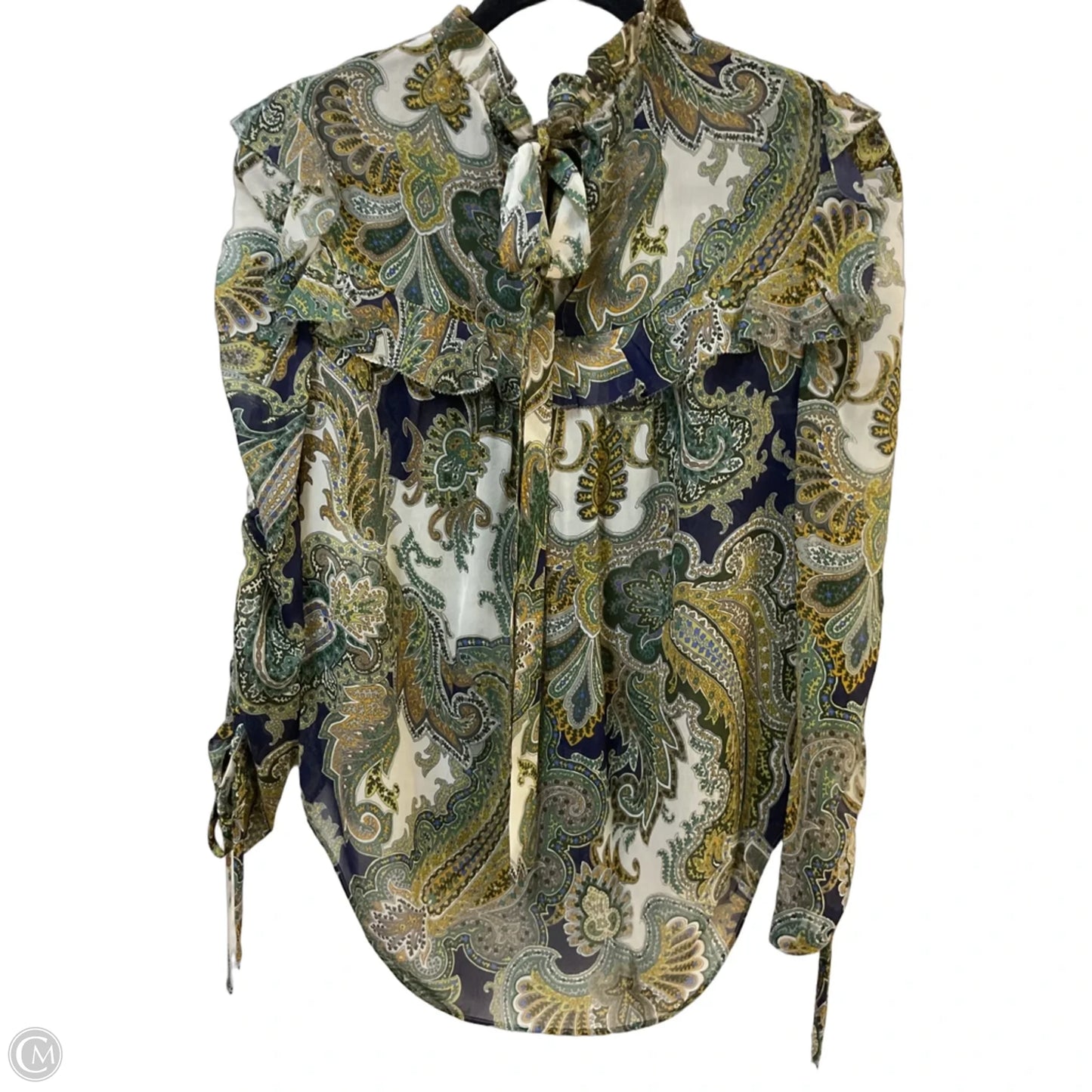Blouse Long Sleeve By Veronica Beard In Paisley Print, Size: 4