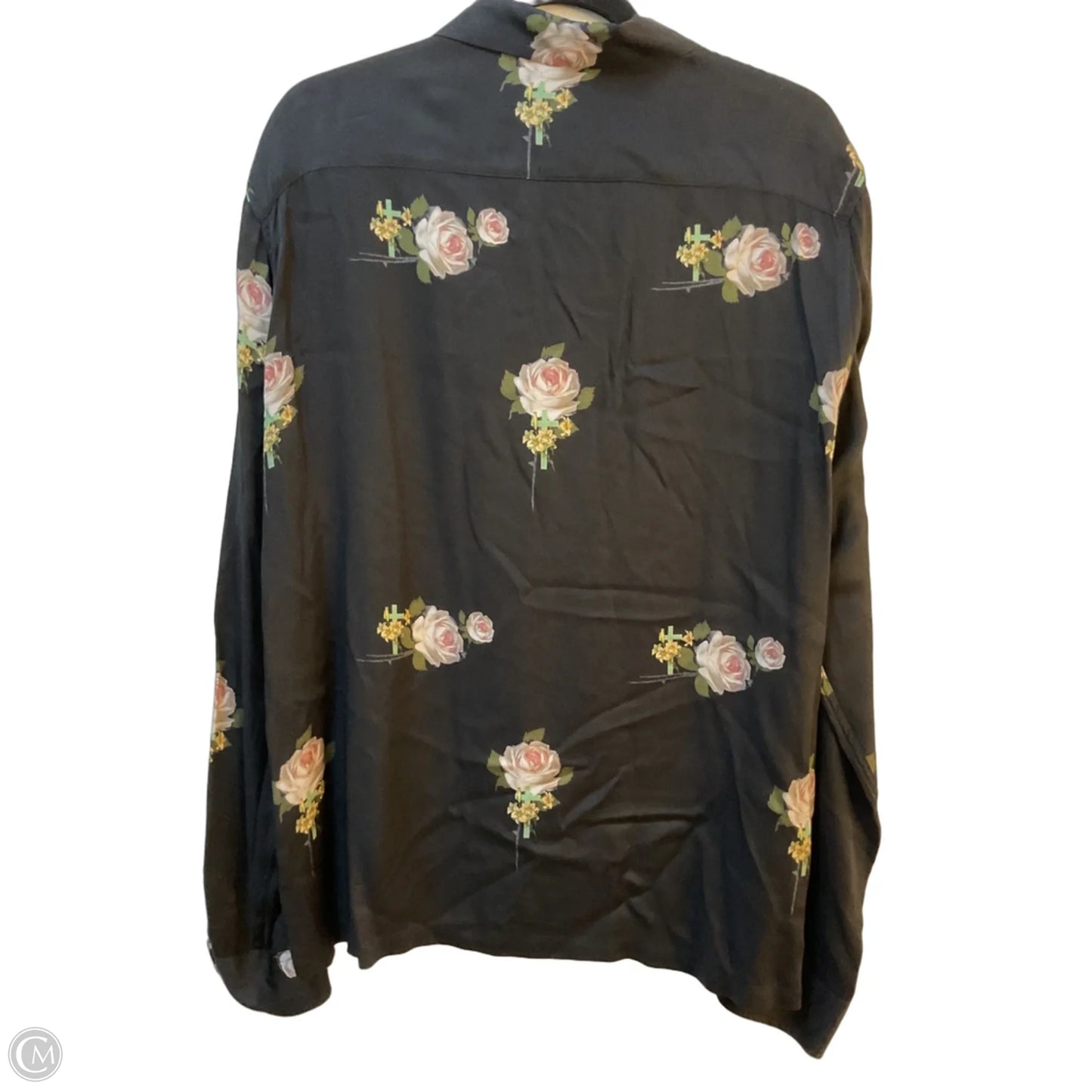Blouse Designer By All Saints In Black & Pink, Size: L