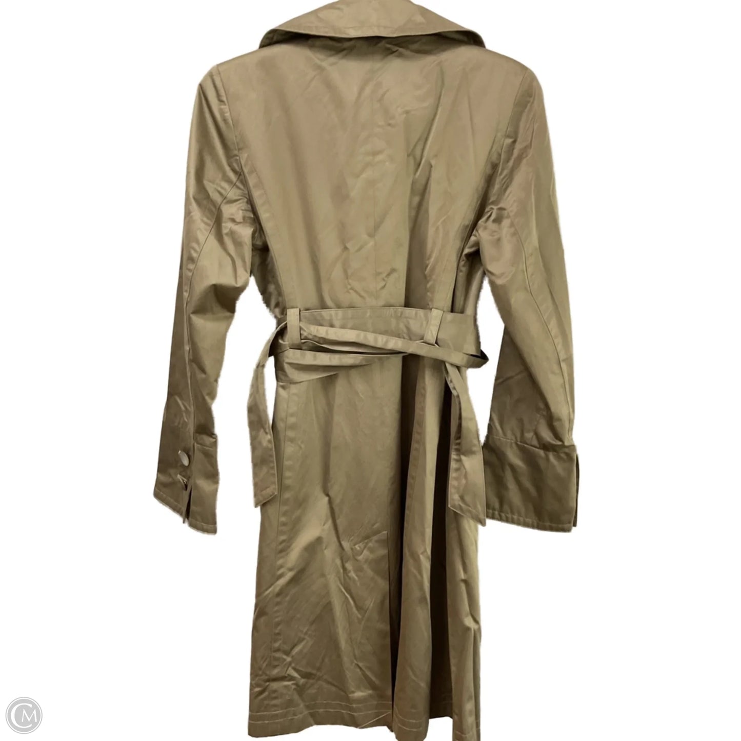 Coat Trench Coat By Moda Intl In Gold, Size: S
