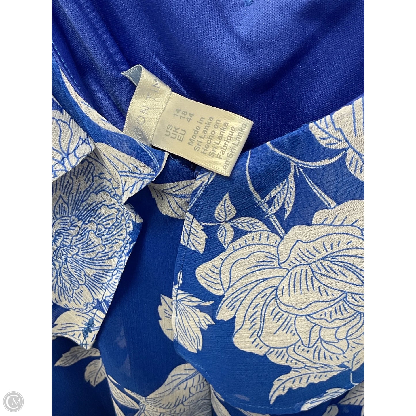 Dress Party Midi By London Times In Blue & White, Size: Xl