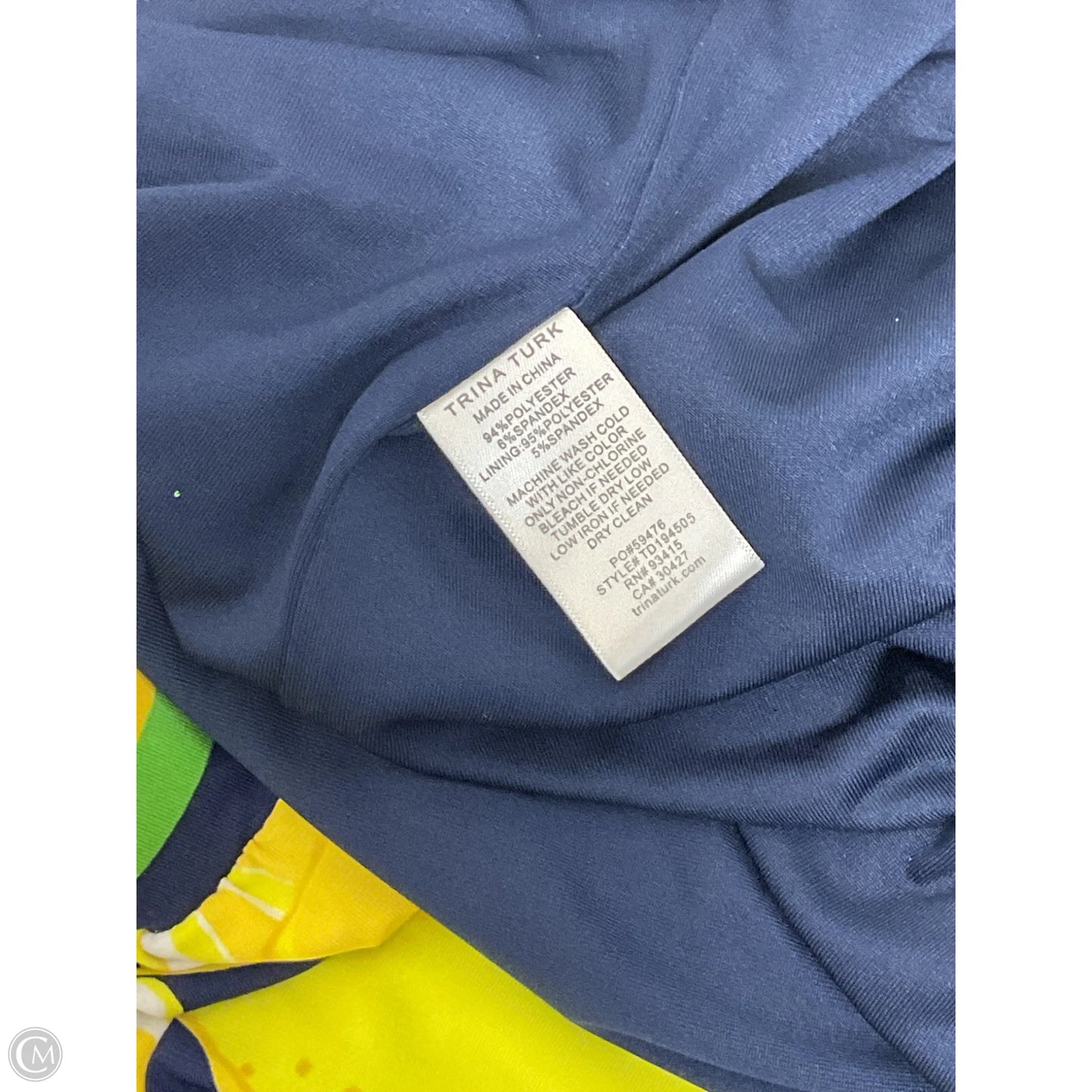 Dress Casual Short By Trina Turk In Blue & Yellow, Size: L