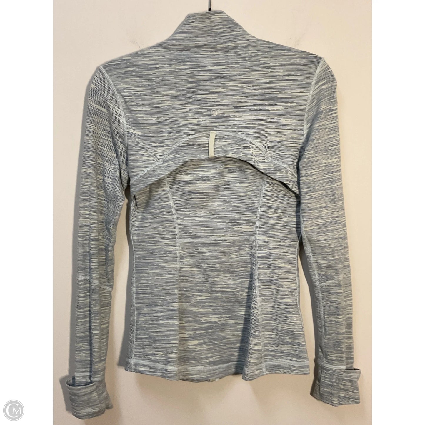 Athletic Jacket By Lululemon In Blue & Cream, Size: 6