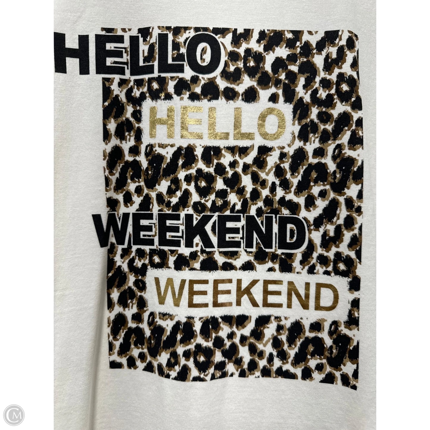 Top Short Sleeve Basic By Chicos In Animal Print, Size: M