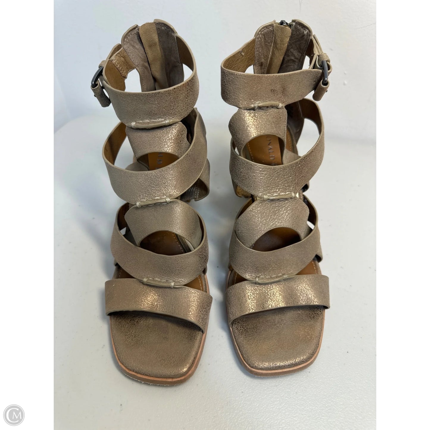 Sandals Heels Block By Donald Pliner In Gold, Size: 8.5