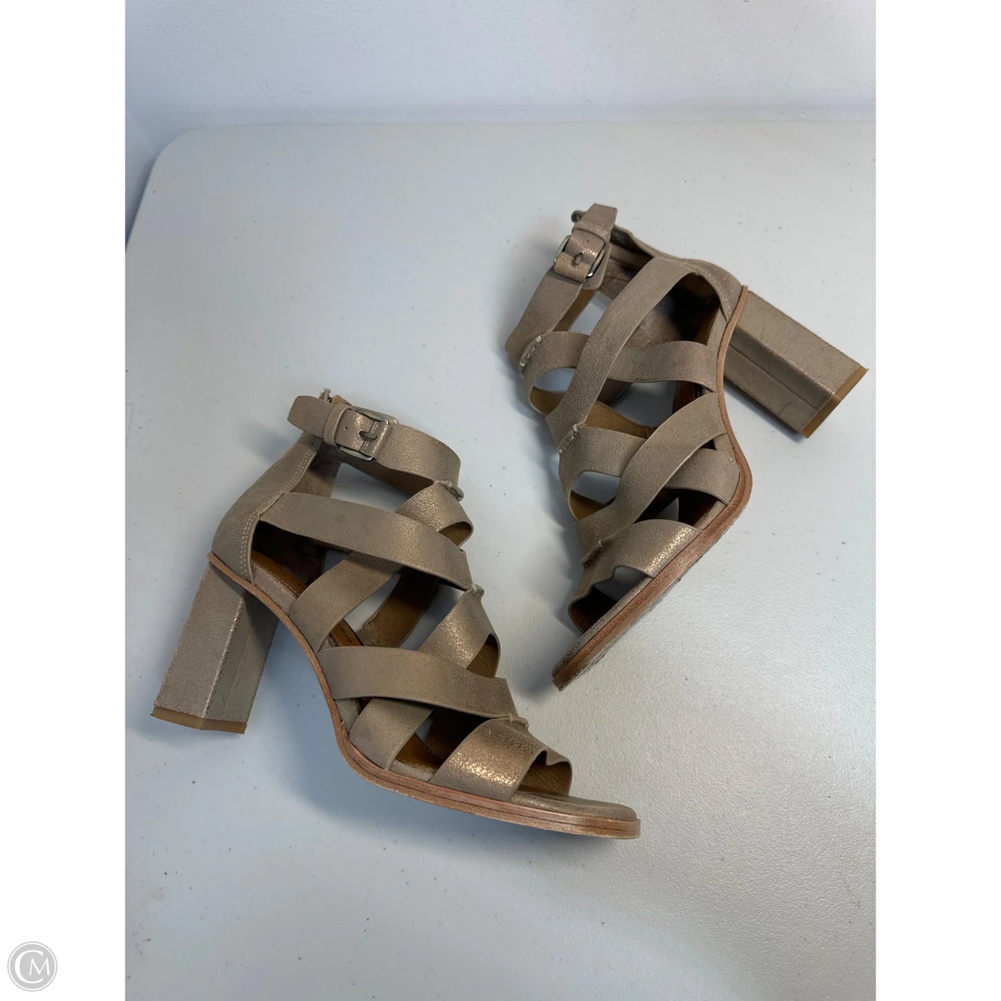 Sandals Heels Block By Donald Pliner In Gold, Size: 8.5