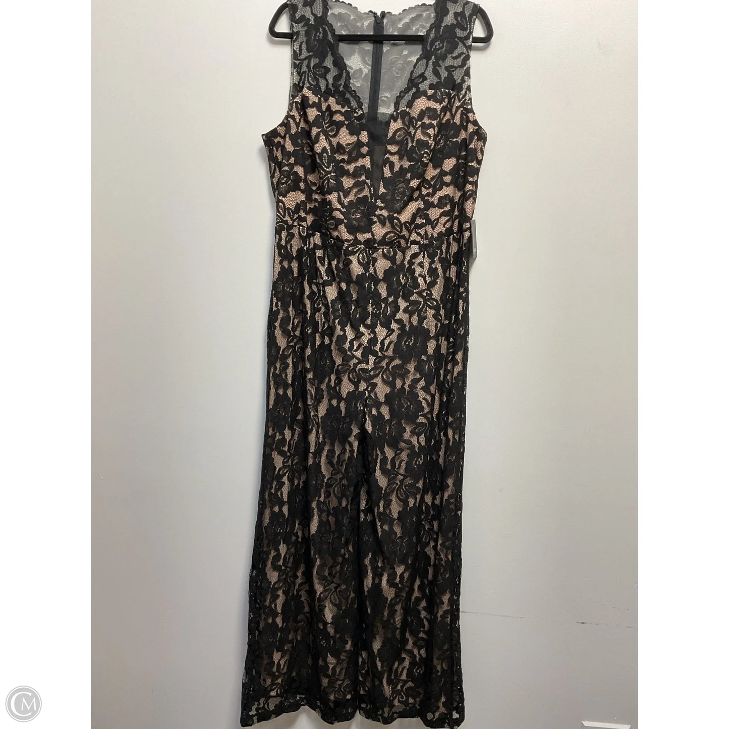 Jumpsuit By Marina In Black & Cream, Size: 1x