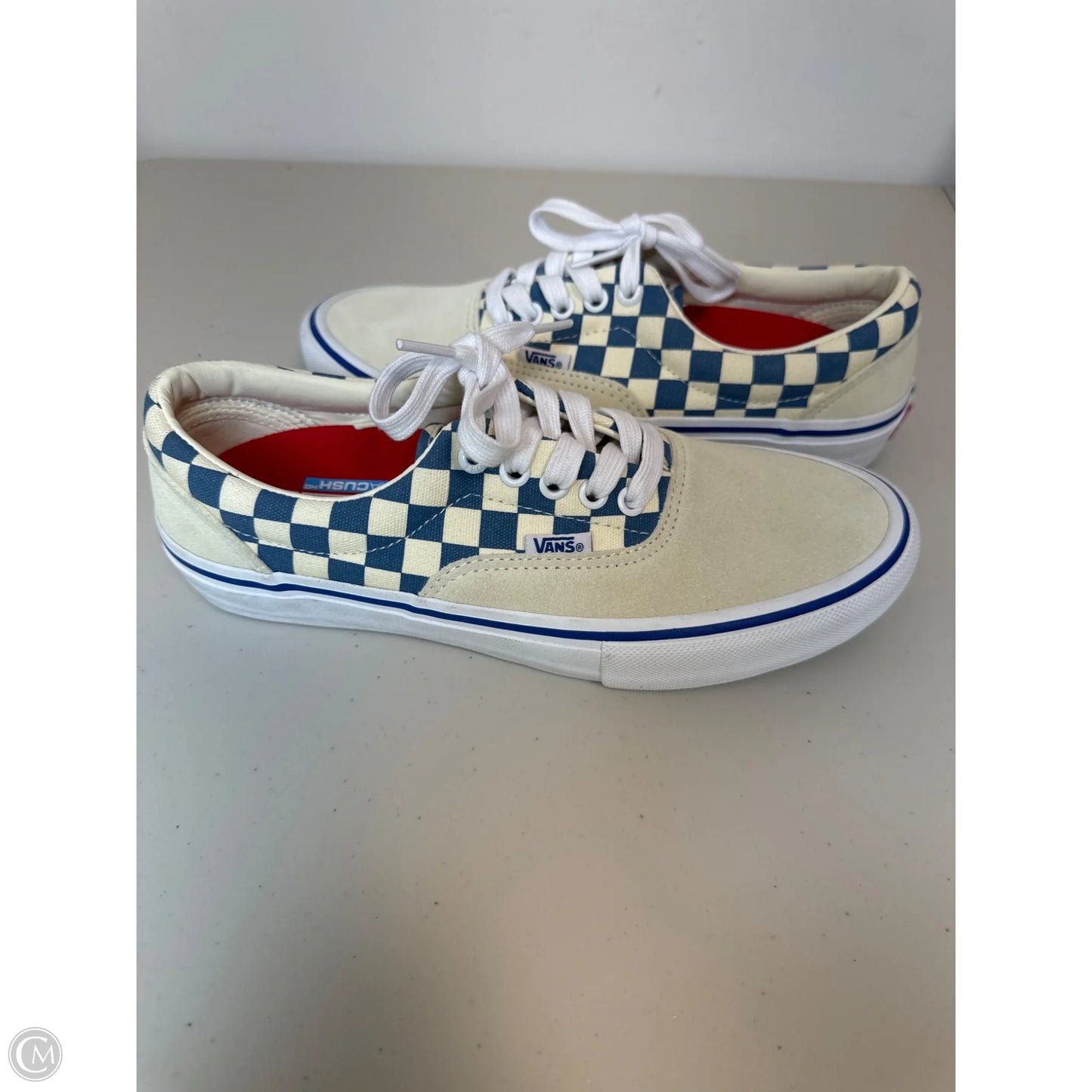Shoes Sneakers By Vans In Blue & Cream, Size: 9