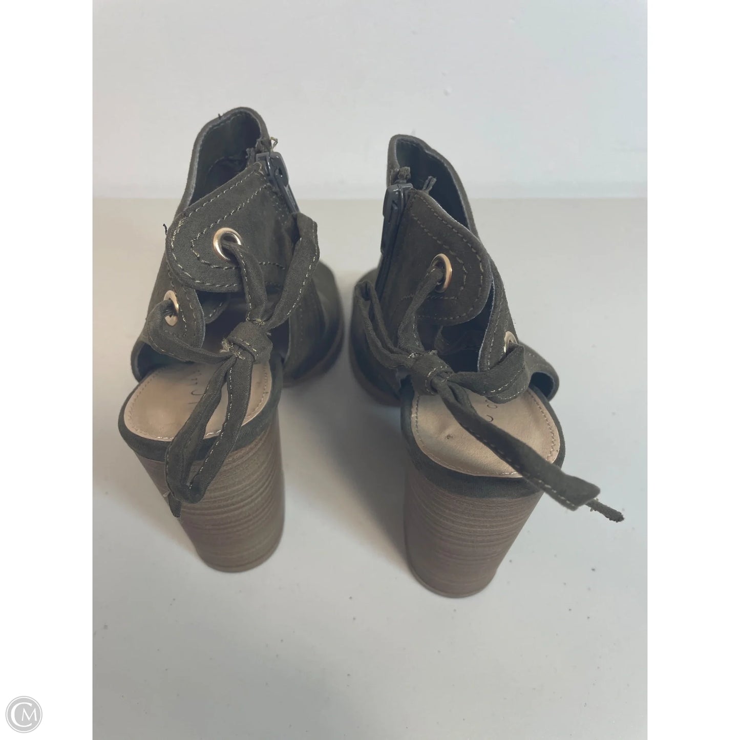 Sandals Heels Block By Lc Lauren Conrad In Green, Size: 8.5